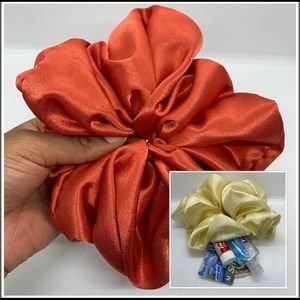 2/$20 OVERSIZED Zipper Pouch Scrunchie Burn Orange